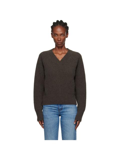 mfpen Brown Plaza V-Neck Sweater