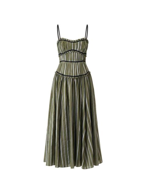 Cinq à Sept Celia striped-pattern ruffled midi dress