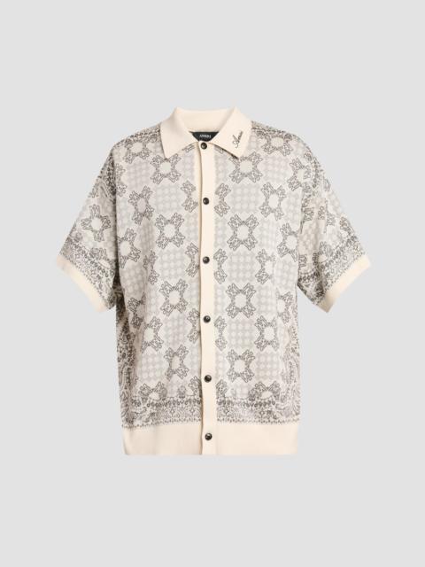 AMIRI Men's Printed Cotton-Blend Mesh Shirt - Alabaster
