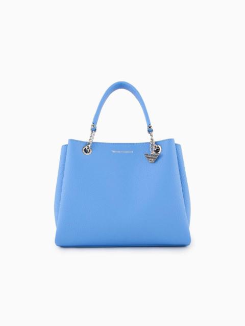 EMPORIO ARMANI Palmellato leather-effect handbag with eagle charm