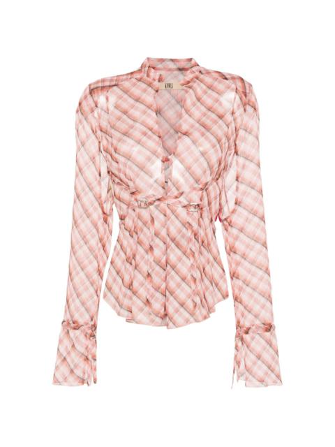 KNWLS Thrall strappy checked shirt