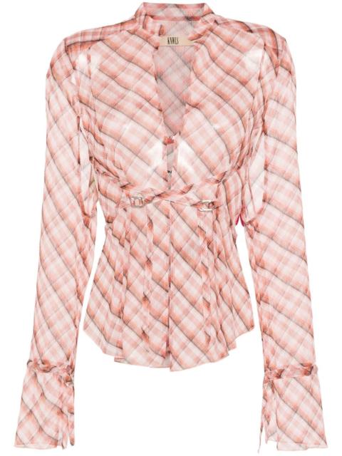 KNWLS Thrall strappy checked shirt