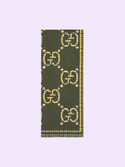 GUCCI Check GG wool scarf