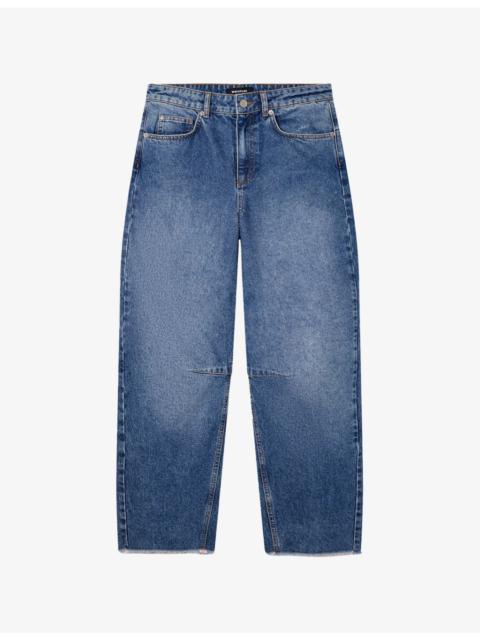 WHISTLES Authentic Raw-Hem Barrel Jeans
