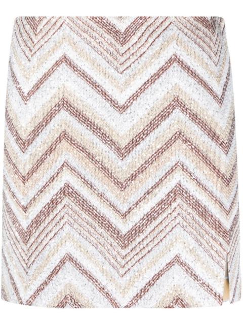 Missoni sequin-embellished zigzag-woven miniskirt