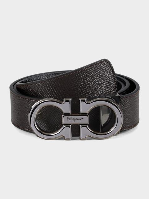FERRAGAMO Gancini Adjustable Cut-to-Size Reversible Leather Belt