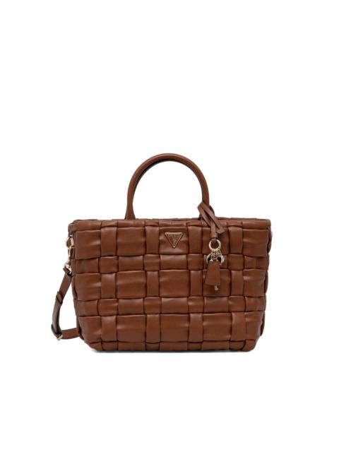 GUESS USA Marion woven top handle tote bag