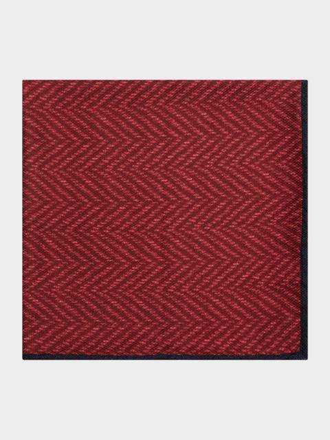 Brunello Cucinelli Men's Chevron-Print Silk Pocket Square