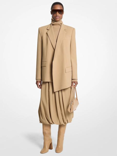 MICHAEL KORS COLLECTION Stretch Wool Crepe Asymmetric Blazer