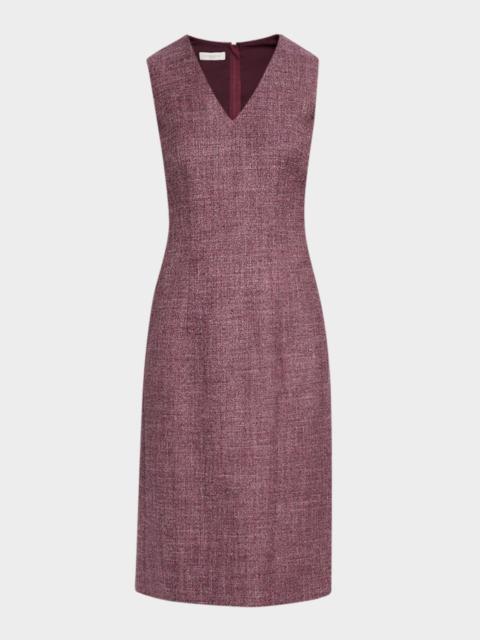 Lafayette 148 New York Sleeveless Wool Mouline Knee-Length Dress