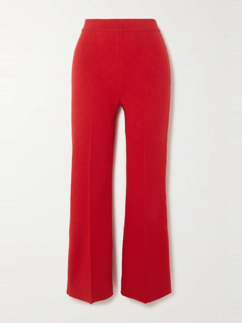 Kick cropped stretch-cotton flared pants