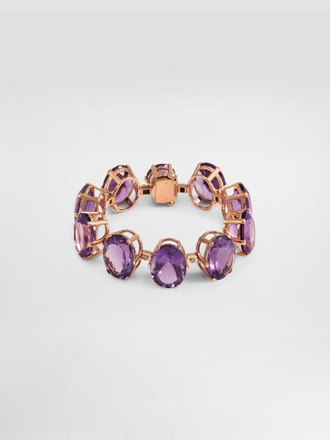 Dolce & Gabbana Anna bracelet in 18-carat red gold with amethysts and diamonds