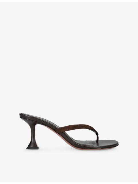 Amina Muaddi Juliette 70 Suede Heeled Sandals
