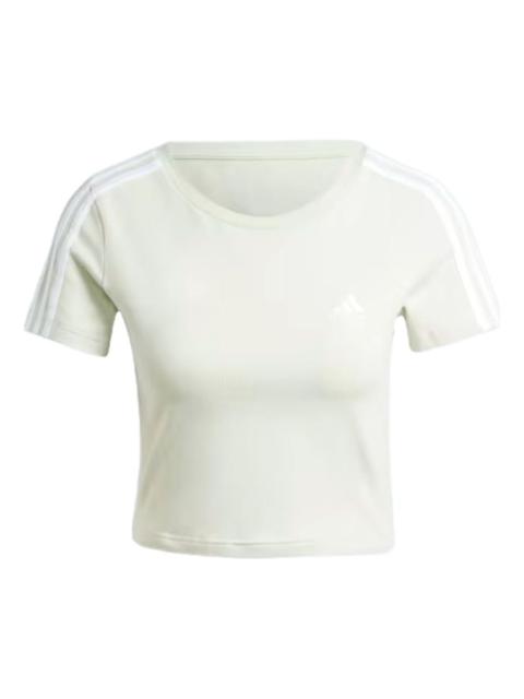 adidas (WMNS) adidas Essentials 3-Stripes T-Shirt 'Green White' IY4270