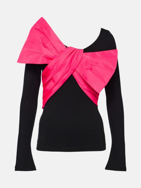 Balmain Bow-detailed jersey top