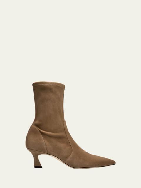 Stuart Weitzman 50mm Vinnie Suede Stretch Booties