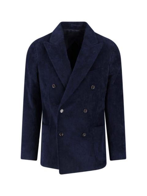 LARDINI DOUBLE-BREASTED VELVET BLAZER