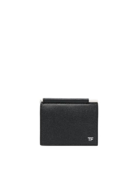 monogram-plaque calf-leather wallet