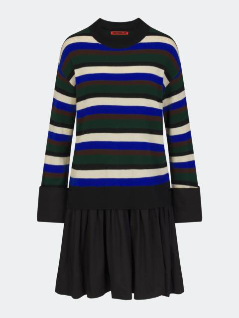 SIMONMILLER Pip Poplin Combo Dress In Rugby Stripe