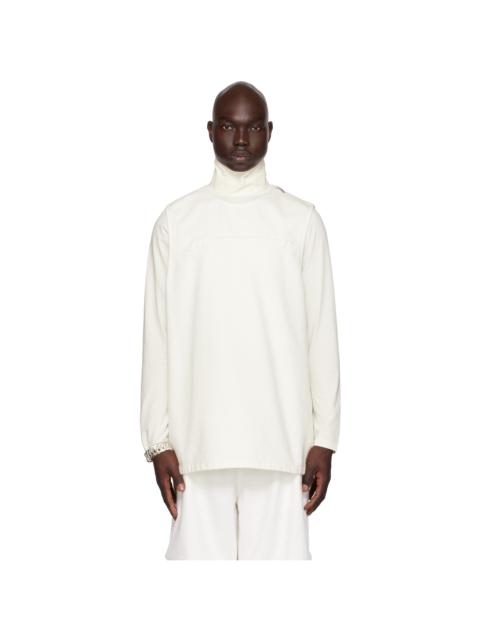 Jil Sander White Embossed Denim Tank Top