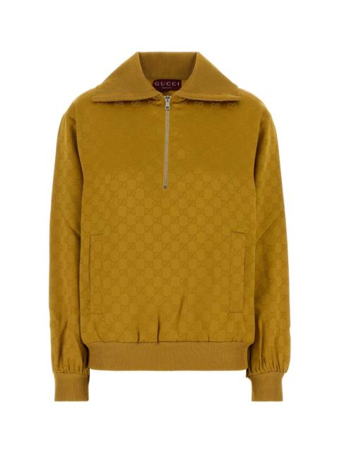 GUCCI Mustard Viscose Blend Polo Shirt