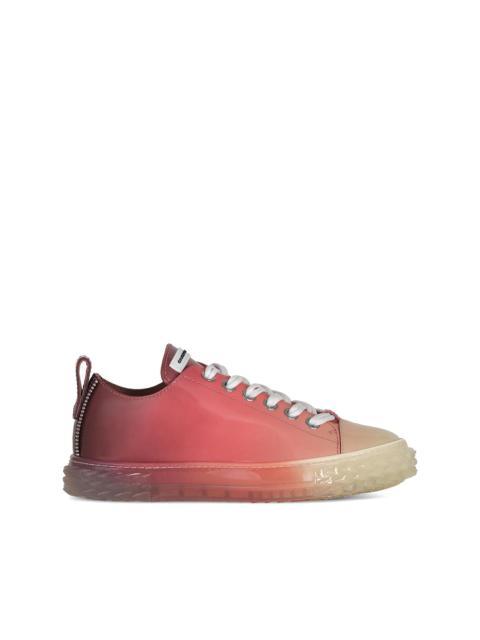 gradient-effect patent-leather sneakers