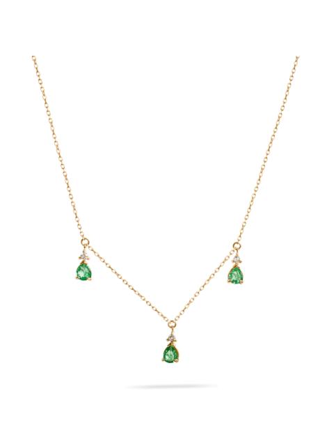 STONE AND STRAND Green Goddess Trio Necklace