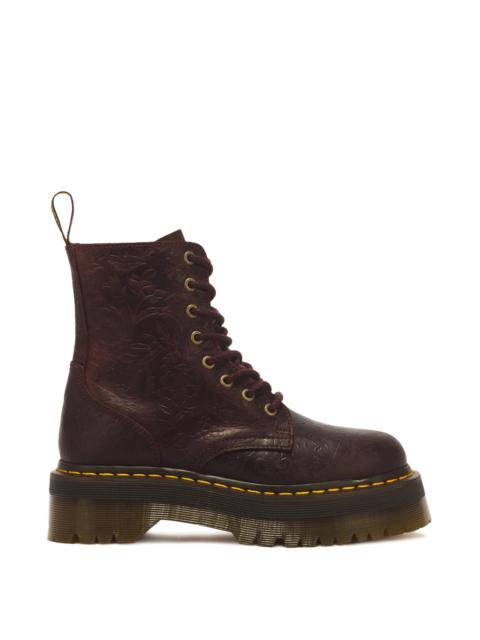 Dr. Martens Jadon Floral Emboss 8 Eye Crazy Horse Leather Platform Boots
