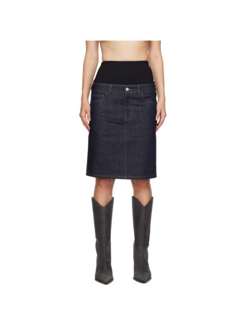 COPERNI Blue Hybrid Denim Midi Skirt
