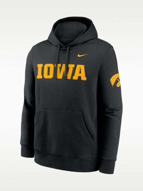 Nike Iowa Sideline Club Men's Nike College Pullover Hoodie