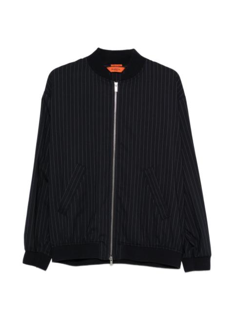 BARENA pinstripe zip-up bomber jacket