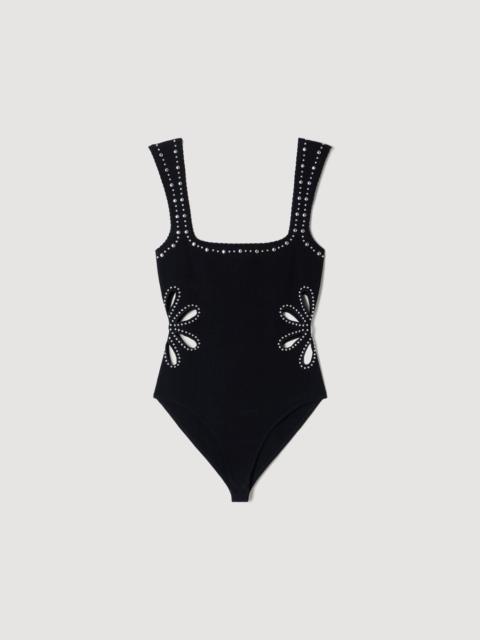 Sandro STUDDED KNIT BODYSUIT