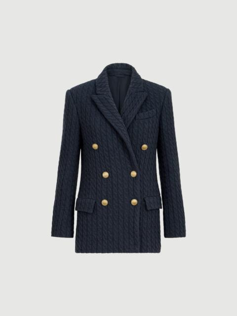 Brunello Cucinelli Cashmere cable knit blazer with monili