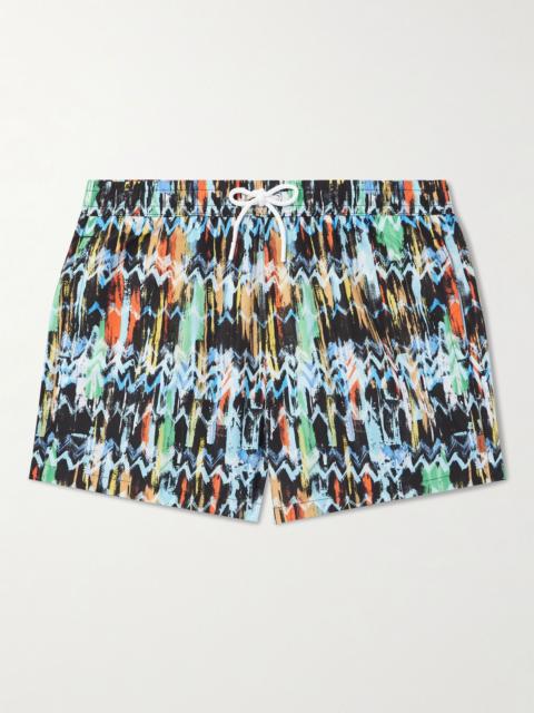 Missoni Straight-Leg Mid-Length Printed Swim Shorts Blue
