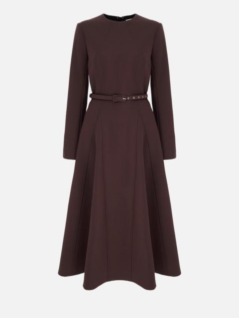 EMILIA WICKSTEAD Olivienne Dress in Chocolate Birdseye Suiting