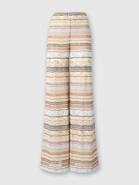 Missoni Viscose and cotton palazzo trousers with lamé zigzag fret