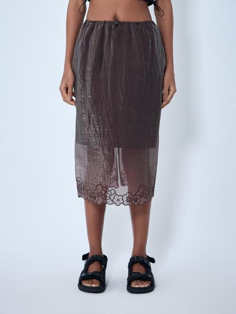 CECILIE BAHNSEN Embroidered Sheer Overlay Skirt