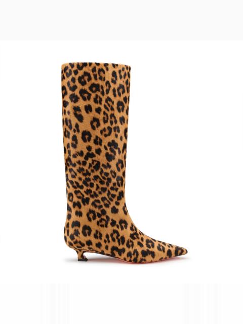 Santoni Women's cavallino leather low-heel boot