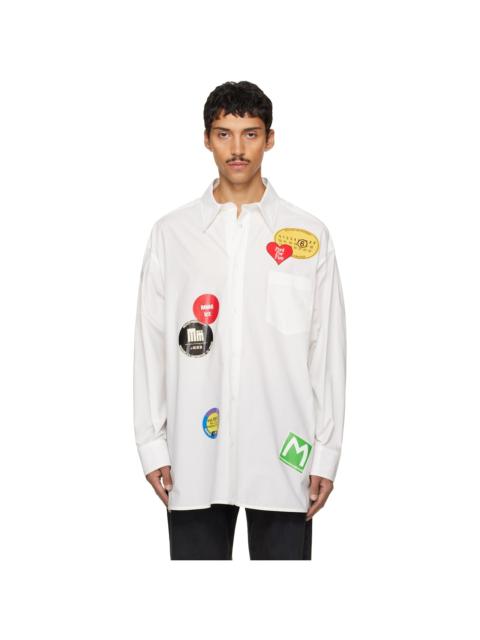 MM6 Maison Margiela Off-White Long-Sleeved Shirt