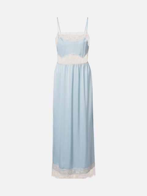 FAITHFULL Morris lace-trimmed satin midi dress