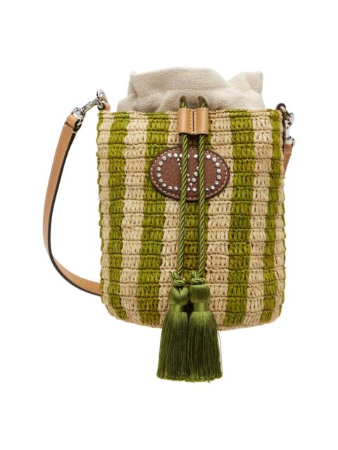 Valentino Green & Beige Small Bucket Bag