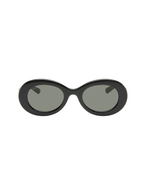 GUCCI Black Oval Frame Sunglasses