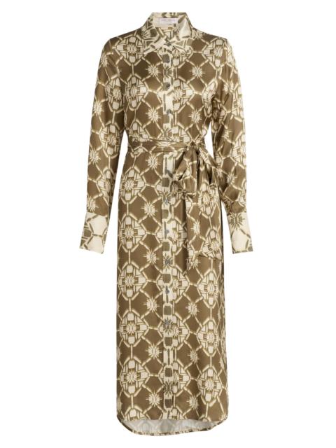 RAMY BROOK Women's Victoria Tile Print Shirtdress - Olive Tile Print