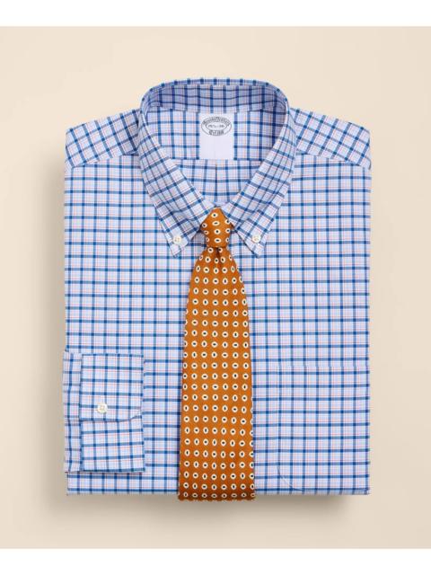 Brooks Brothers Stretch Supima® Cotton Non-Iron Broadcloth Button-Down Collar Bold Check Dress Shirt