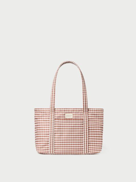 LOEFFLER RANDALL Lyla Brown Gingham Essential Tote