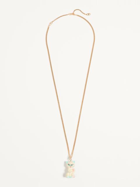 LE CHAT DE LA MAISON NECKLACE IN METAL, NYLON AND SWAROVSKI® CRYSTALS