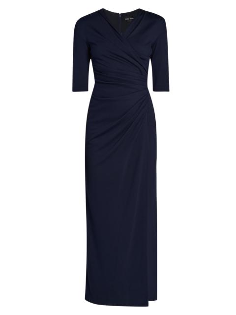 GIORGIO ARMANI Women's Ruched Midi-Dress - Blue