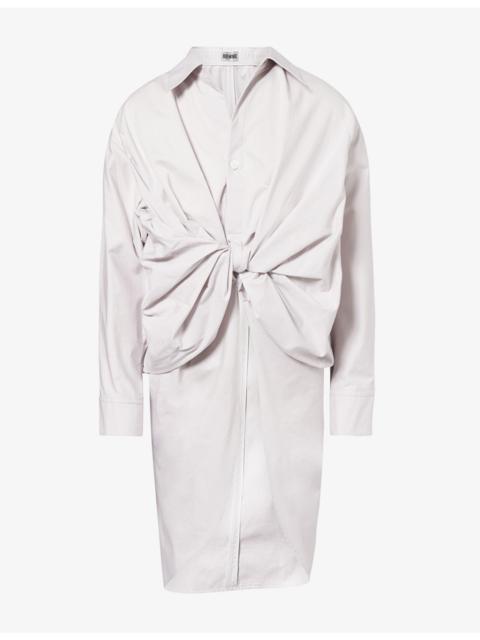 ISSEY MIYAKE Twisted Drape Cotton-Blend Shirt
