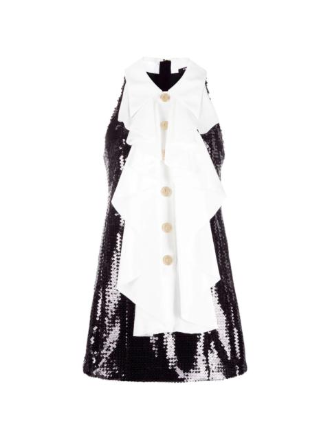 Balmain ruffle-panel sequinned minidress