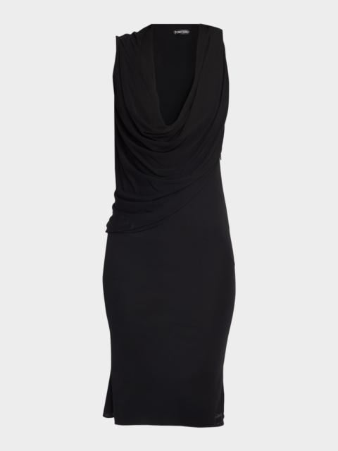 TOM FORD Crepe Jersey Cowl-Neck Dress